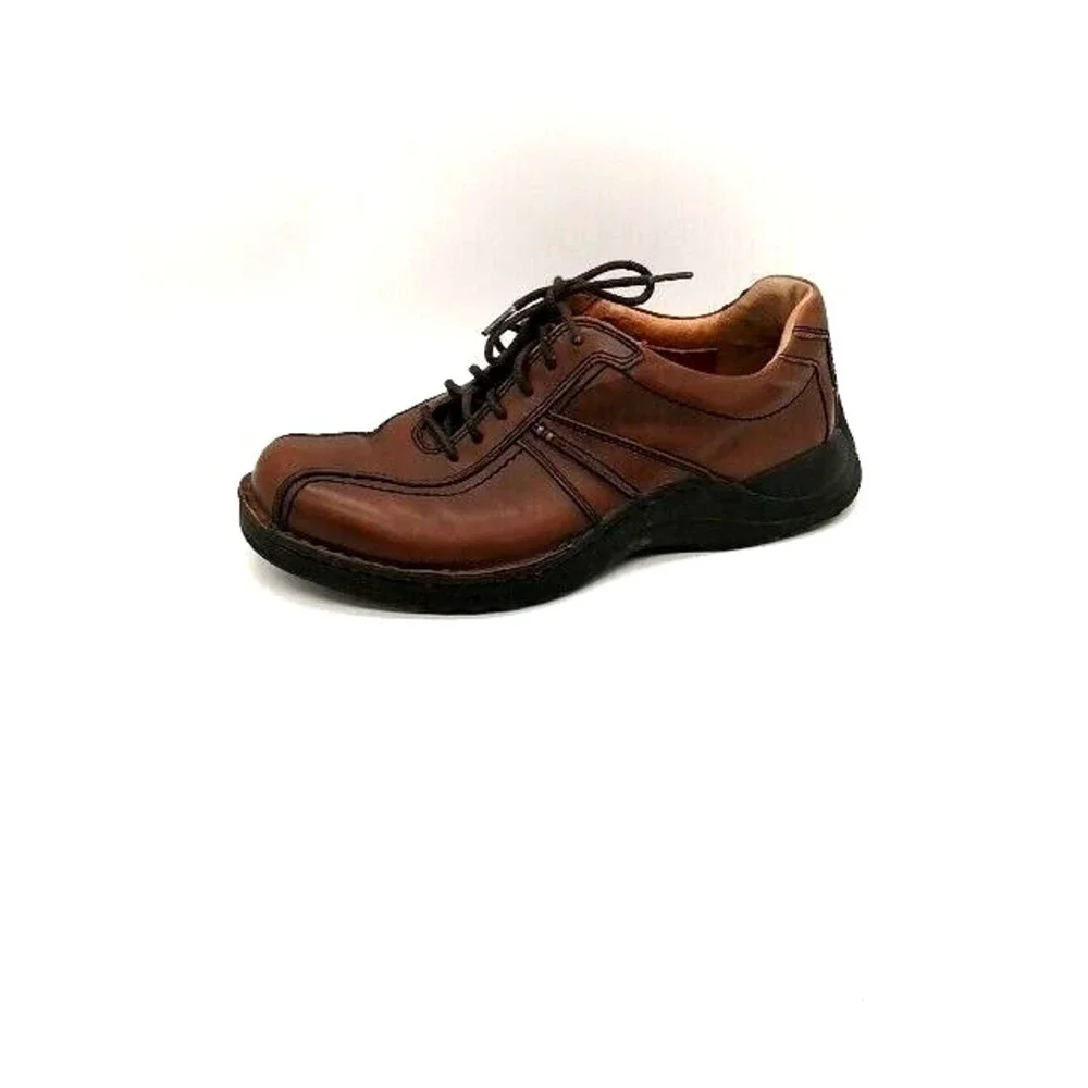 Clarks Mens Derby Shoe Brown Leather Lace Up Round Toe Padded 8.5